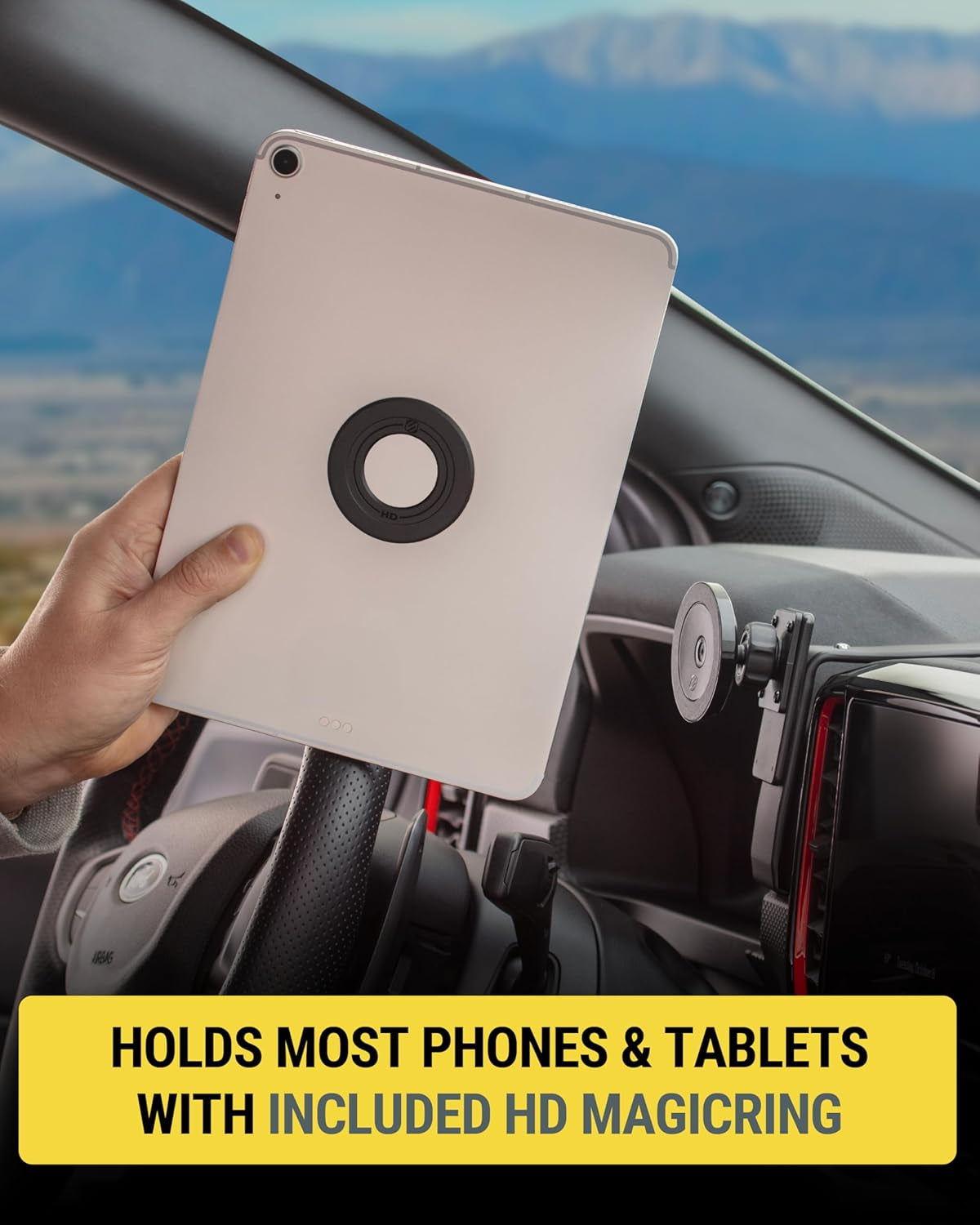 Heavy Duty Magsafe Mount/Tablet Holder for Car, Magnetic Cell Phone Stand with Extra Strong Magnets and AMPS Mounting Plate for Proclip Vehicle Specific Mount Bases