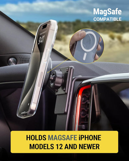 Heavy Duty Magsafe Mount/Tablet Holder for Car, Magnetic Cell Phone Stand with Extra Strong Magnets and AMPS Mounting Plate for Proclip Vehicle Specific Mount Bases
